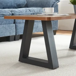 Lot de 2 pieds de table Greiling acier 40 x 40 cm noir en.casa
