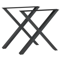 Lot de 2 pieds de table Greith acier 72 x 79 cm noir en.casa