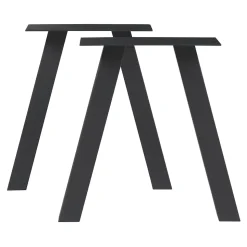 Lot de 2 pieds de table Heustreu acier 40 x 40 cm noir en.casa