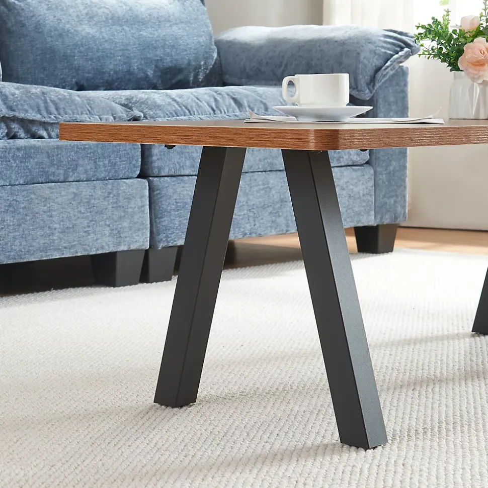 Lot de 2 pieds de table Heustreu acier 40 x 40 cm noir en.casa