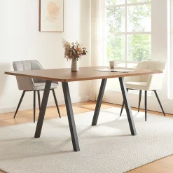 Lot de 2 pieds de table Heustreu acier 72 x 70 cm noir en.casa