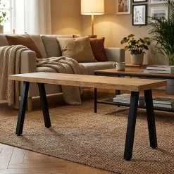 Lot de 2 pieds de table Heustreu acier 45 x 40 cm noir en.casa