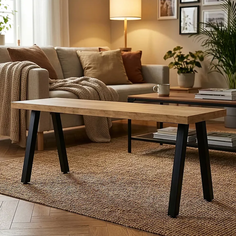 Lot de 2 pieds de table Heustreu acier 45 x 40 cm noir en.casa