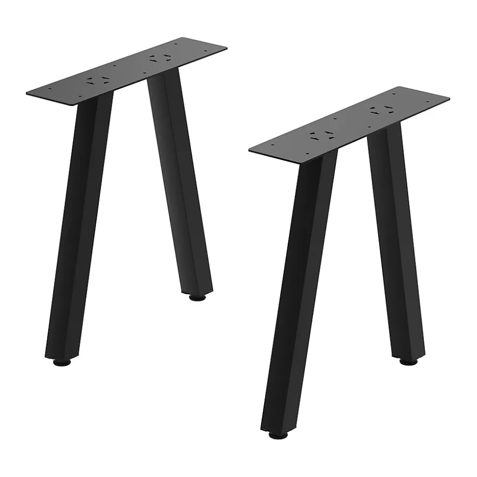 Lot de 2 pieds de table Heustreu acier 45 x 40 cm noir en.casa