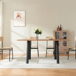 Lot de 2 pieds de table Hullem acier 72 x 70 x 10 cm noir en.casa