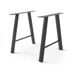 Lot de 2 pieds de table Hullem acier 72 x 70 x 10 cm noir en.casa