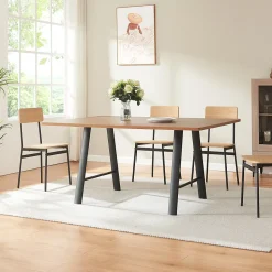 Lot de 2 pieds de table Hullem acier 72 x 70 x 10 cm noir en.casa