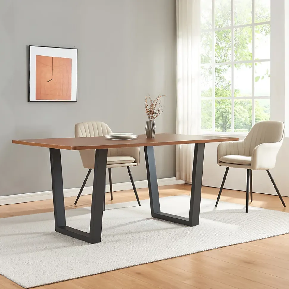 Lot de 2 pieds de table Lalling acier 72 x 75 cm noir en.casa