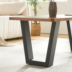 Lot de 2 pieds de table Lalling acier 43 x 40 cm noir en.casa