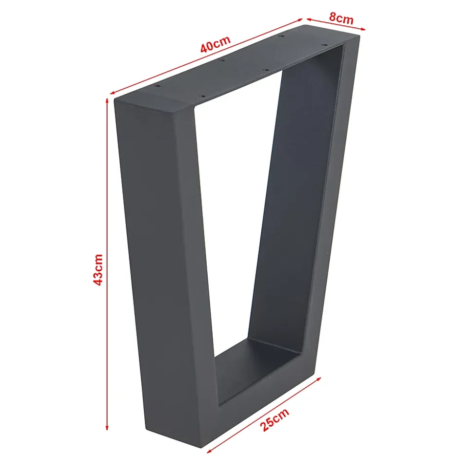 Lot de 2 pieds de table Lalling acier 43 x 40 cm noir en.casa