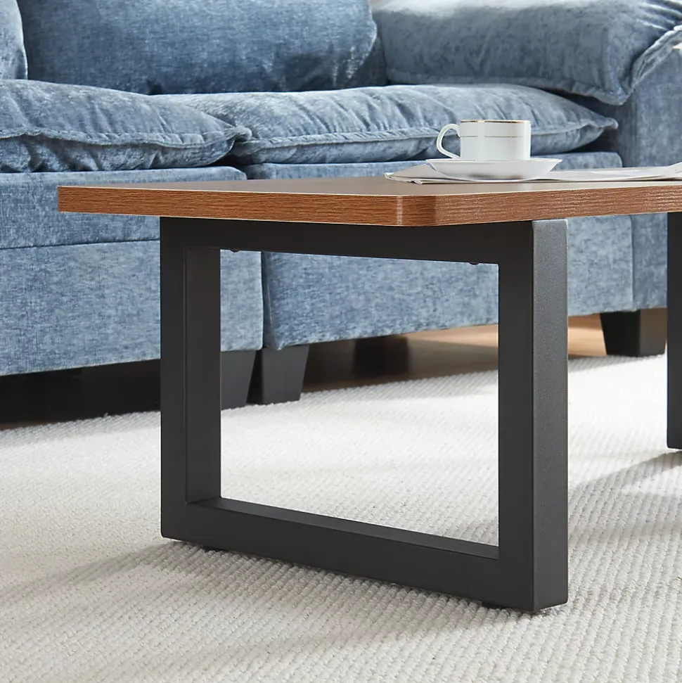 Lot de 2 pieds de table Lunderskov acier 35 x 50 cm noir en.casa