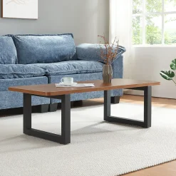 Lot de 2 pieds de table Lunderskov acier 35 x 50 cm noir en.casa