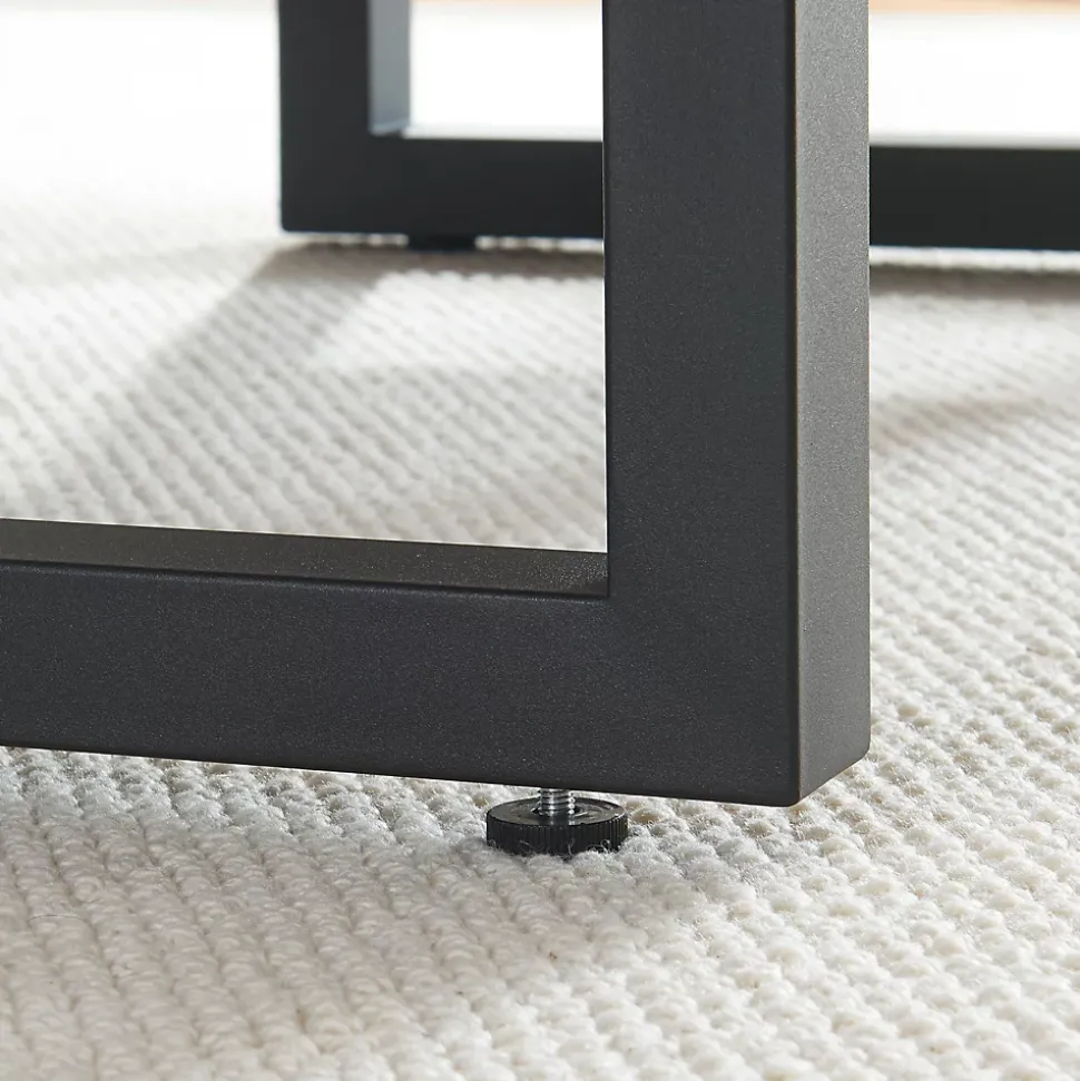 Lot de 2 pieds de table Lunderskov acier 35 x 50 cm noir en.casa