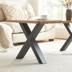 Lot de 2 pieds de table Maribo acier 42 x 40 cm noir en.casa