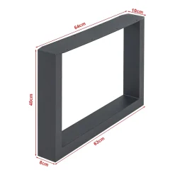 Lot de 2 pieds de table Makers acier 40 x 64 cm noir en.casa