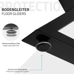 Lot de 2 pieds de table ML-Design forme de X 40x71 cm noir acier revêtu poudre design industriel