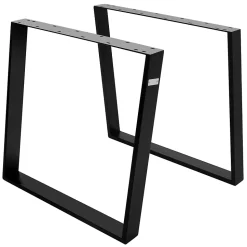 Lot de 2 pieds de table ML-Design inclinaison à 80 degrés 75x72 cm noir acier revêtement en poudre