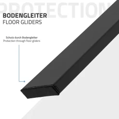 Lot de 2 pieds de table ML-Design loft forme de U 44x42 cm noir acier revêtu par poudre robuste