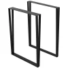 Lot de 2 pieds de table ML-Design forme rectangulaire 50x71,5 cm noir acier revêtu par poudre