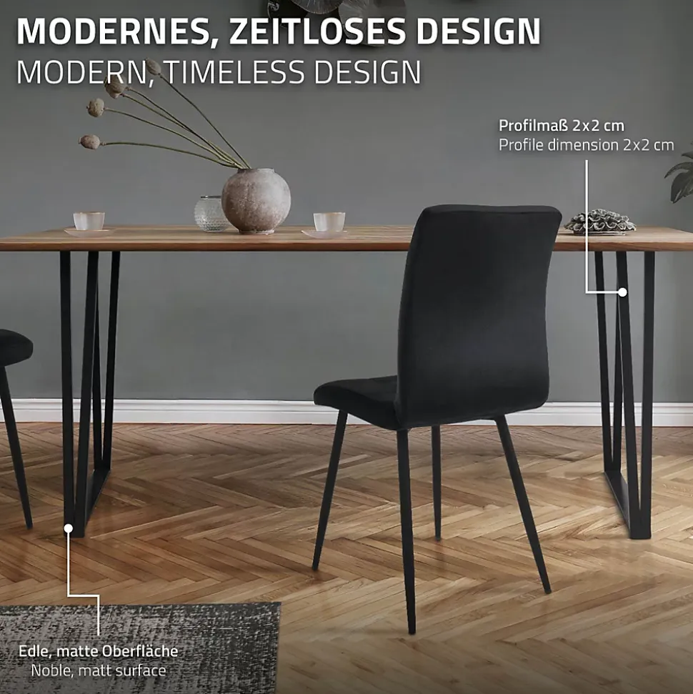 Lot de 2 pieds de table ML-Design forme rectangulaire 50x71,5 cm noir acier revêtu par poudre