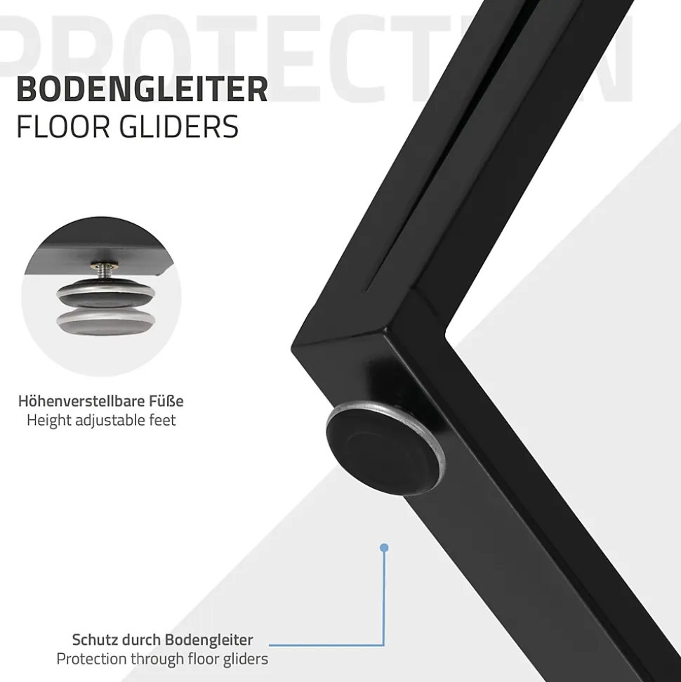 Lot de 2 pieds de table ML-Design forme rectangulaire 50x71,5 cm noir acier revêtu par poudre