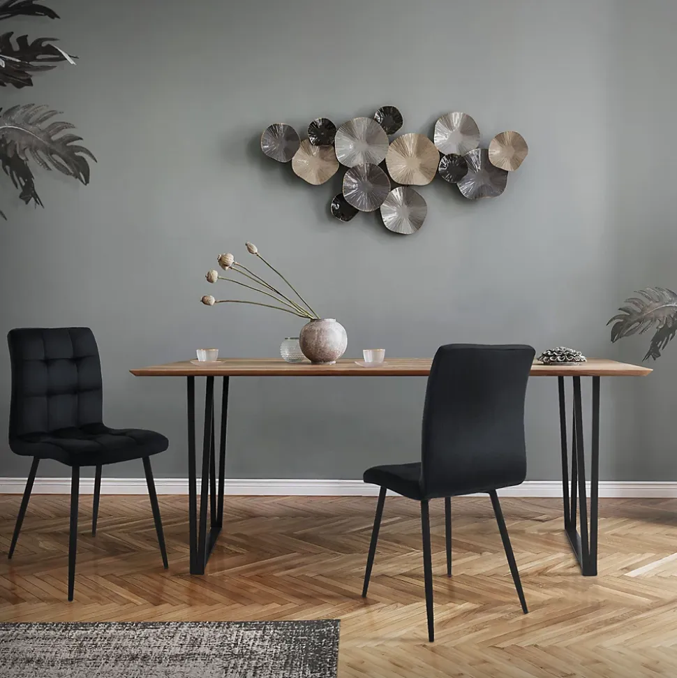 Lot de 2 pieds de table ML-Design forme rectangulaire 50x71,5 cm noir acier revêtu par poudre