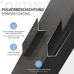 Lot de 2 pieds de table ML-Design loft forme de U 44x42 cm industriel acier revêtu par poudre