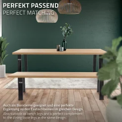 Lot de 2 pieds de table ML-Design loft forme de U 44x42 cm industriel acier revêtu par poudre