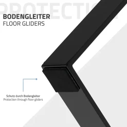 Lot de 2 pieds de table ML-Design forme trapèze 28,5x40,5 cm noir acier revêtu par poudre robuste