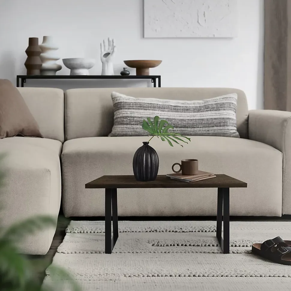 Lot de 2 pieds de table ML-Design forme trapèze 28,5x40,5 cm noir acier revêtu par poudre robuste