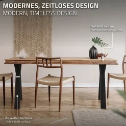 Lot de 2 pieds de table ML-Design forme de X 50x72 cm noir acier revêtu poudre design industriel