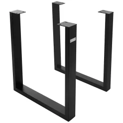 Lot de 2 pieds de table ML-Design forme de U 70x74 cm noir acier revêtu poudre design industriel