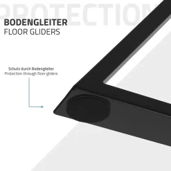 Lot de 2 pieds de table ML-Design forme de X 69x72 cm noir acier revêtu poudre design industriel