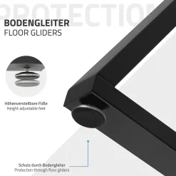 Lot de 2 pieds de table ML-Design forme de X 50x71 cm noir en acier revêtu poudre design industriel