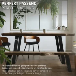 Lot de 2 pieds de table ML-Design inclinaison à 80 degrés 40x43 cm noir acier revêtement en poudre