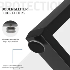 Lot de 2 pieds de table ML-Design forme de X 50x71 cm noir acier revêtu poudre design industriel