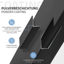 Lot de 2 pieds de table ML-Design forme de X 60x72 cm noir acier revêtu poudre design industriel