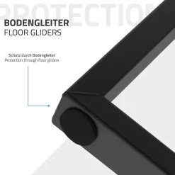 Lot de 2 pieds de table ML-Design forme de V 25x43 cm noir acier revêtu poudre design industriel