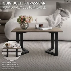 Lot de 2 pieds de table ML-Design forme de V 25x43 cm noir acier revêtu poudre design industriel