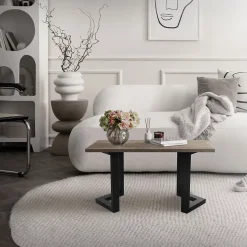 Lot de 2 pieds de table ML-Design forme de V 25x43 cm noir acier revêtu poudre design industriel