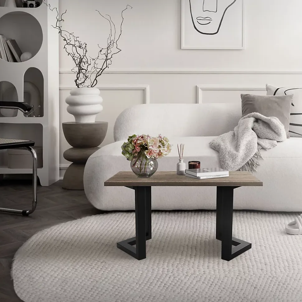 Lot de 2 pieds de table ML-Design forme de V 25x43 cm noir acier revêtu poudre design industriel