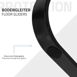 Lot de 2 pieds de table ML-Design forme de O 80x72 cm noir acier revêtu poudre design industriel