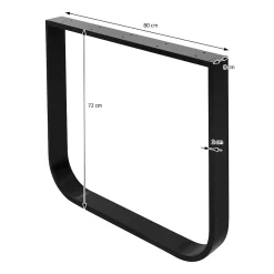 Lot de 2 pieds de table ML-Design forme de O 80x72 cm noir acier revêtu poudre design industriel