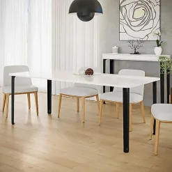 Lot de 2 pieds DECO-GEM pour table haute en acier finition époxy noir à visser, H.71 cm