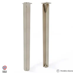 Lot de 2 pieds DECO-GEM pour table mange debout en acier finition époxy champagne à visser, H.86 cm