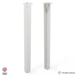 Lot de 2 pieds DECO-GEM pour table mange debout en acier finition époxy blanc à visser, H.86 cm