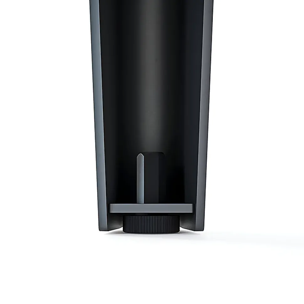 Lot de 2 pieds profilés DECO-GEM pour table haute en acier finition époxy noir à visser, H.71 cm