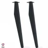 Lot de 2 pieds profilés DECO-GEM pour table mange debout en acier finition époxy noir à visser, H.86 cm