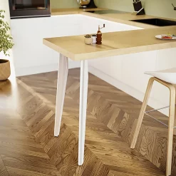 Lot de 2 pieds profilés DECO-GEM pour table mange debout en acier finition époxy noir à visser, H.86 cm