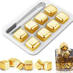 Lot de 8 pierres à whisky en acier inoxydable